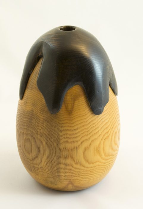 Aubergine - Vases décoratifs en bois tourné. Frêne. #295