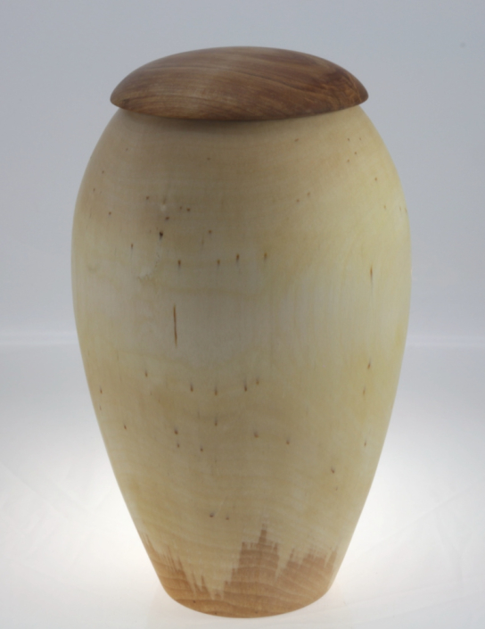 Urne funéraire écologique en bois- #200a-Bouleau Coti 6,5 x 11 po.